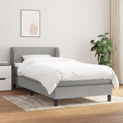 vidaXL Sommier à lattes gris clair 100x200 cm tissu
