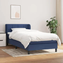 vidaXL Lit avec sommier à lattes et matelas 100x200 cm - Bleu