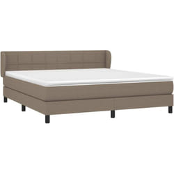 Vidaxl - Sommier À Lattes De Lit Avec Matelas Taupe 160x200 Cm Tissu