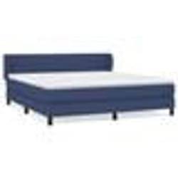 vidaXL Sommier à lattes de lit avec matelas Bleu 160x200 cm Tissu - 160 x 200 cm