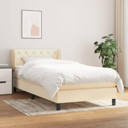 vidaXL Sommier à lattes avec matelas - Crème, 80x200 cm