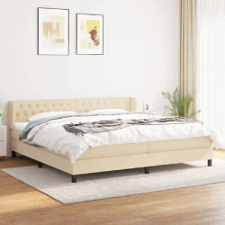 VIDAXL Sommier à lattes et matelas Crème 200x200 cm