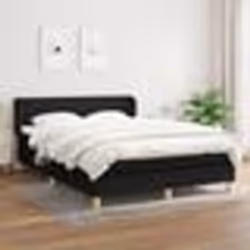 vidaXL Sommier à lattes de lit avec matelas Noir 140x190 cm Tissu - 140 x 190 cm