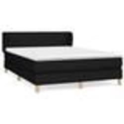 vidaXL Sommier à lattes de lit avec matelas Noir 140x200 cm Tissu - 140 x 200 cm