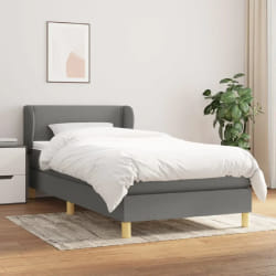 vidaXL Sommier à lattes de lit et matelas Gris foncé 90x190 cm
