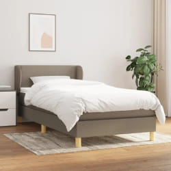 vidaXL Sommier et Matelas 90x200 cm - Tissu Taupe