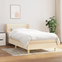 VIDAXL Sommier à lattes avec matelas Crème 90x200 cm