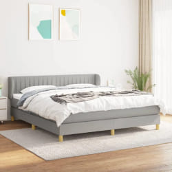 VidaXL Sommier à lattes et matelas - Gris clair 160x200 cm