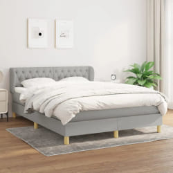 vidaXL Sommier à lattes de lit avec matelas - Gris clair