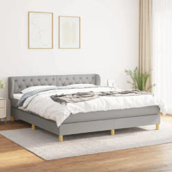 VIDAXL Sommier À Lattes et Matelas - Gris Clair