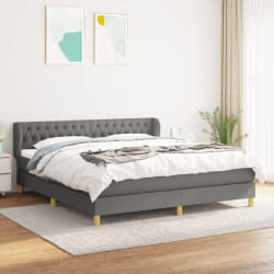 VidaXL Sommier à lattes avec matelas - Gris foncé