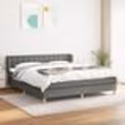 vidaXL Sommier à lattes de lit avec matelas Gris foncé 180x200cm Tissu - 180 x 200 cm