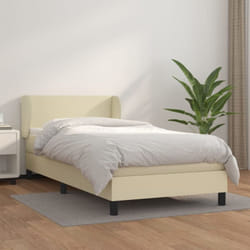 Vidaxl - Sommier À Lattes De Lit Avec Matelas Crème 100x200cm Similicuir