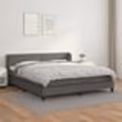 vidaXL Sommier à lattes de lit avec matelas Gris 160x200 cm Similicuir - 160 x 200 cm