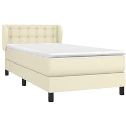 Vidaxl - Sommier À Lattes De Lit Avec Matelas Crème 100x200cm Similicuir