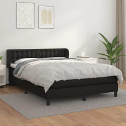 VidaXL avec matelas - Noir 140x200 cm