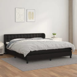 vidaXL Sommier à Lattes de Lit avec Matelas - Noir 160x200 cm