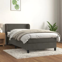 VIDAXL Sommier Gris foncé 90x200