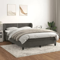vidaXL Sommier Gris 140x190 cm Velours