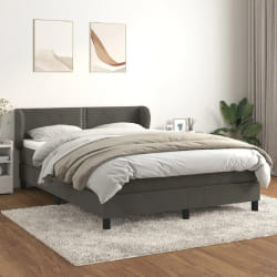 vidaXL Sommier à lattes de lit avec matelas - Gris foncé, 140x200 cm