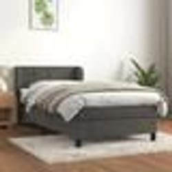 vidaXL Sommier à lattes de lit et matelas Gris foncé 90x200 cm Velours - 90 x 200 cm