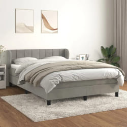 vidaXL Sommier à lattes 140x190 cm - Gris clair