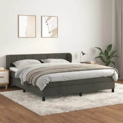 vidaXL Sommier à lattes avec matelas - Gris foncé 160x200 cm