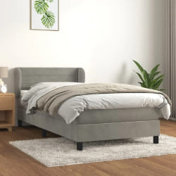 vidaXL Sommier à lattes - Gris clair 90x200 cm