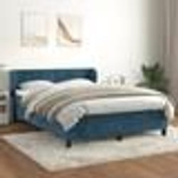 vidaXL Sommier à lattes de lit et matelas Bleu foncé 140x190cm Velours - 140 x 190 cm