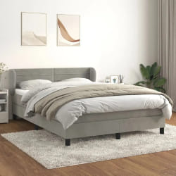 VIDAXL Sommier et matelas velours gris