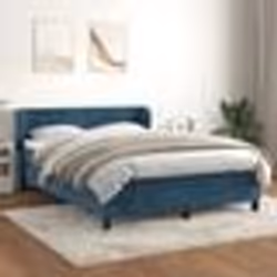 vidaXL Sommier à lattes de lit et matelas Bleu foncé 140x200cm Velours - 140 x 200 cm