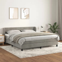 VIDAXL Sommier à lattes et matelas Gris clair 180x200cm Velours