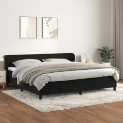 vidaXL Sommier à lattes de lit et matelas Noir 200x200 cm Velours - 200 x 200 cm