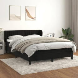 VidaXL Sommier à lattes avec matelas 140x190 cm - Noir