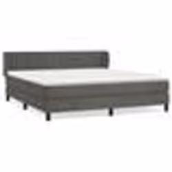 vidaXL Sommier à lattes de lit et matelas Gris foncé 160x200cm Velours - 160 x 200 cm