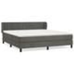 vidaXL Sommier à lattes de lit et matelas Gris foncé 160x200cm Velours - 160 x 200 cm