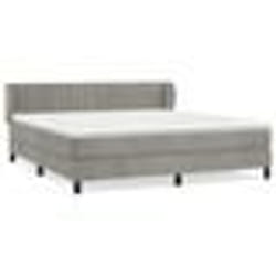 vidaXL Sommier à lattes de lit et matelas Gris clair 180x200cm Velours - 180 x 200 cm