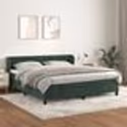 vidaXL Sommier à lattes de lit et matelas Vert foncé 180x200cm Velours - 180 x 200 cm