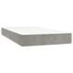 vidaXL Sommier à lattes de lit et matelas Gris clair 90x190 cm Velours - 90 x 190 cm