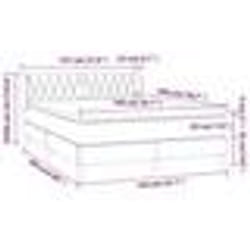 vidaXL Sommier à lattes de lit avec matelas Rose 140x200 cm Velours - 140 x 200 cm