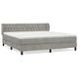 vidaXL Sommier à lattes de lit et matelas Gris clair 180x200cm Velours - 180 x 200 cm