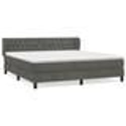 vidaXL Sommier à lattes de lit et matelas Gris foncé 180x200cm Velours - 180 x 200 cm