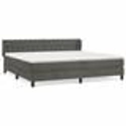 vidaXL Sommier à lattes de lit et matelas Gris foncé 200x200cm Velours - 200 x 200 cm