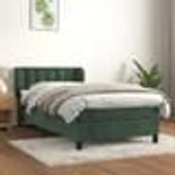 vidaXL Sommier à lattes de lit avec matelas Vert foncé 90x190 cm - 90 x 190 cm