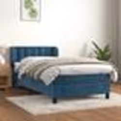 vidaXL Sommier à lattes de lit avec matelas Bleu foncé 90x190 cm - 90 x 190 cm