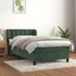 vidaXL Sommier à lattes de lit avec matelas Vert foncé 90x200 cm - 90 x 200 cm