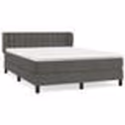 vidaXL Sommier à lattes de lit et matelas Gris foncé 140x190cm Velours - 140 x 190 cm