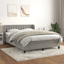 VidaXL Sommier à lattes et matelas 140x200 cm - Gris clair