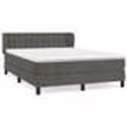 vidaXL Sommier à lattes de lit et matelas Gris foncé 140x200cm Velours - 140 x 200 cm