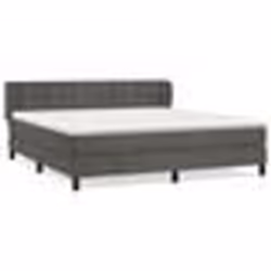 vidaXL Sommier à lattes de lit et matelas Gris foncé 160x200cm Velours - 160 x 200 cm